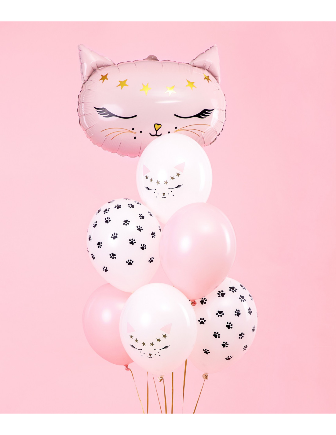 6 Ballons Chats Pattes De Chats Et Roses Les Bambetises