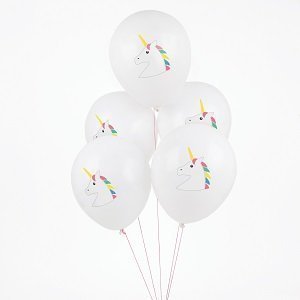 5 Ballons Blancs Imprimés Etoiles Roses My Little Day - Les Bambetises