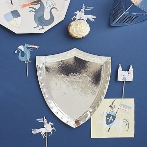 Kit vaisselle jetable chevalier et dragon - Kit anniversaire garçon