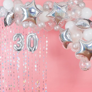 30 ans Deco Anniversaire Or Rose, Guirlande de Ballon 30ans